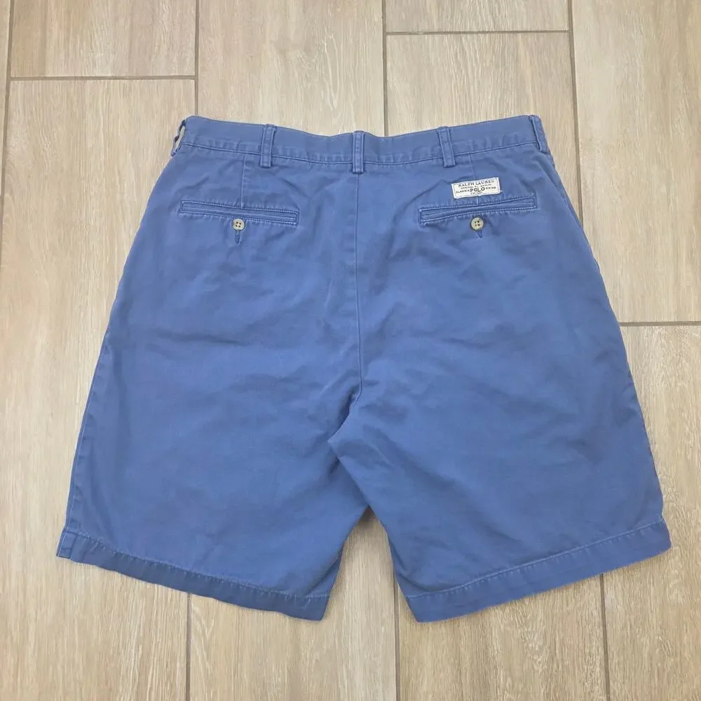 Polo Ralph Lauren Prospect Shorts Mens 35 Blue Cotton Chino Preppy Classic Fit